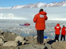 Helicopter delivering supplies