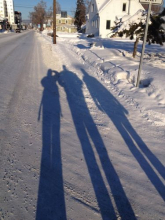 Shadows in Fairbanks at noon