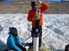 Extracting a sediment trap.