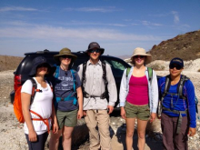 U.C. Davis scientists Megan, Kate, Tyler, Carolyn and Mirasol.