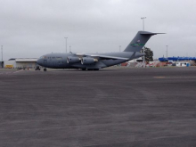 The C17 cargo jet that will hopefully transport us to the Ice tomorrow.