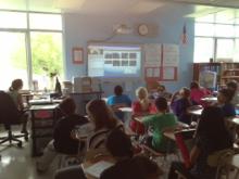 Students listening to a PolarConnect Event