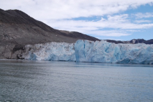 sediments along glacier edge