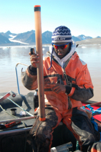 Daren prepares a sediment core