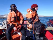 Daren and Rebecca on the boat