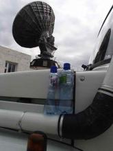 A comparison of the air from Colorado water bottles in front of Orbita.