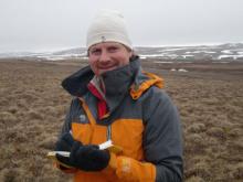 Dr. Greg Starr taking data in his field book