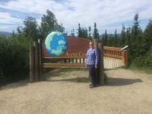 Arctic Circle sign on the Dalton Highway