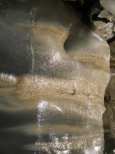 Sediment layers in the glacier ice