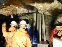 Confined space in the vertical shaft area