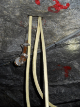 The cables come out beneath the granite in a tunnel