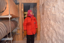 Julie in the ice tunnel