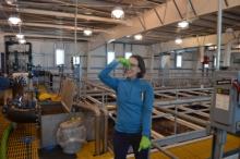 Michelle at the Waste Water Treatment Plant