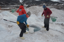 Michelle Brown clearing ice