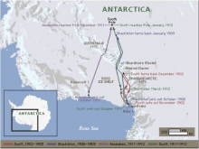 Map of routes to the Pole