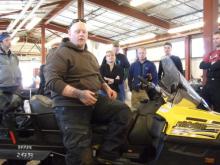 Instructor Toby during snowmobile instruction