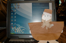 Flat Stanley at the computer