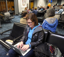 Nell at the airport