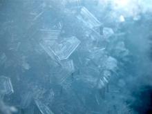 Ice crystals in a crevasse