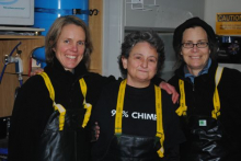 Kristin O'Brien, Paula Dell, Lisa Crockett onboard the R/V Laurence M. Gould