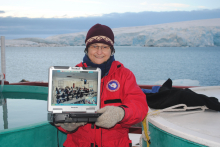 Paula with her students from Lindblom via satellite