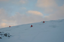 Sliding down the glacier in Antarctica