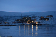 Palmer Station, Antarctica at daybreak