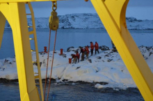 Docking the Gould at Palmer Station