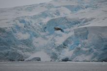 Close up of glacial shelf ridges