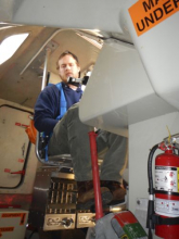 Driver's seat in the LMG lifeboat