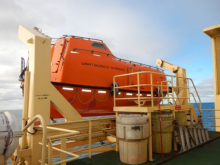 Lifeboat on the Laurence M. Gould