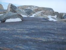 Glacial erosion on rocks