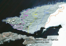 Receding Glacier on Anvers Island, Antarctica