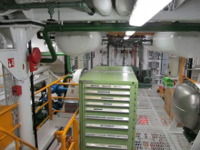 The top level of the engine room on the R/V laurence M. Gould