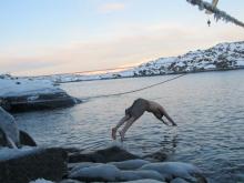 Swimming in Antarctica