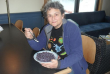 Paula Dell enjoying a healthy bowl of antioxidants