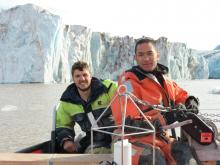 What determines if a glacier grows, retreats or stays the same?  Steve and Ryan taking a break.