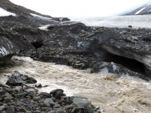 This glacier has retreated since the last time an REU group was here.