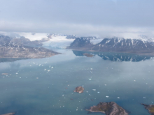 My first view of Ny Alesund form the air