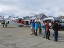 The REU group on the tarmac after arrival