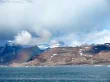 A beautiful rainbow formed across the fjord while we were at the marine lab.