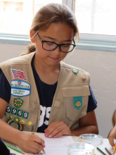 Older girls analyzed core samples.