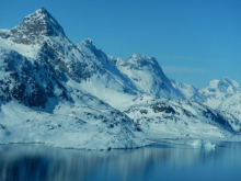 Mountains along the ocean