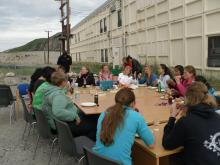 Everyone enjoying the 4th of July BBQ