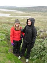 Cecilia and Fie at Russell Glacier