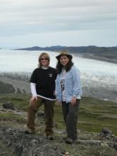 Einstein Fellows Shelly Hynes and Lynn Reed near Russell Glacier