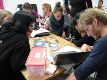 Kasper Busk teaching the students about native plants