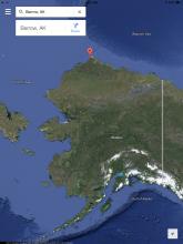 Google map location of Barrow, Alaska