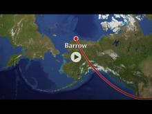 Screenshot of flight path to Barrow, Alaska