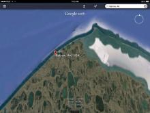 Google Earth screenshot of the tundra around Barrow